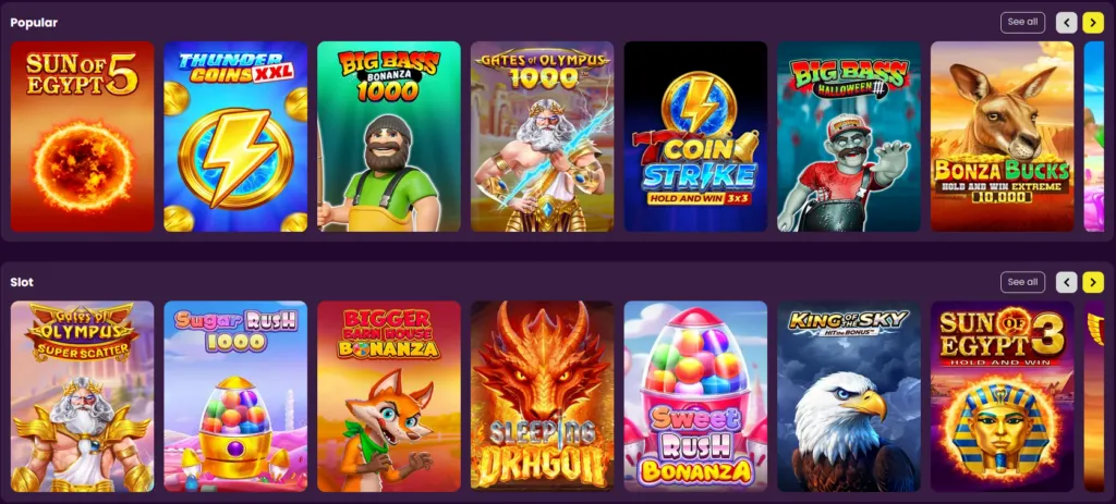 Betzillo Casino games